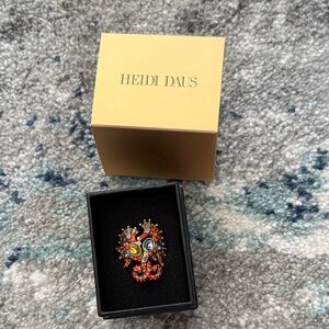 Heidi Daus Vibrant Red and Gold ring size 8